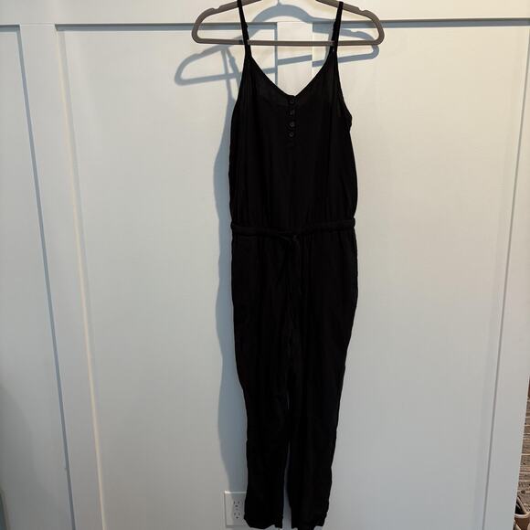 Old Navy Jumpsuit Womens Small Solid Cami Button Front Drawstring Pocket Romper - Picture 1 of 13